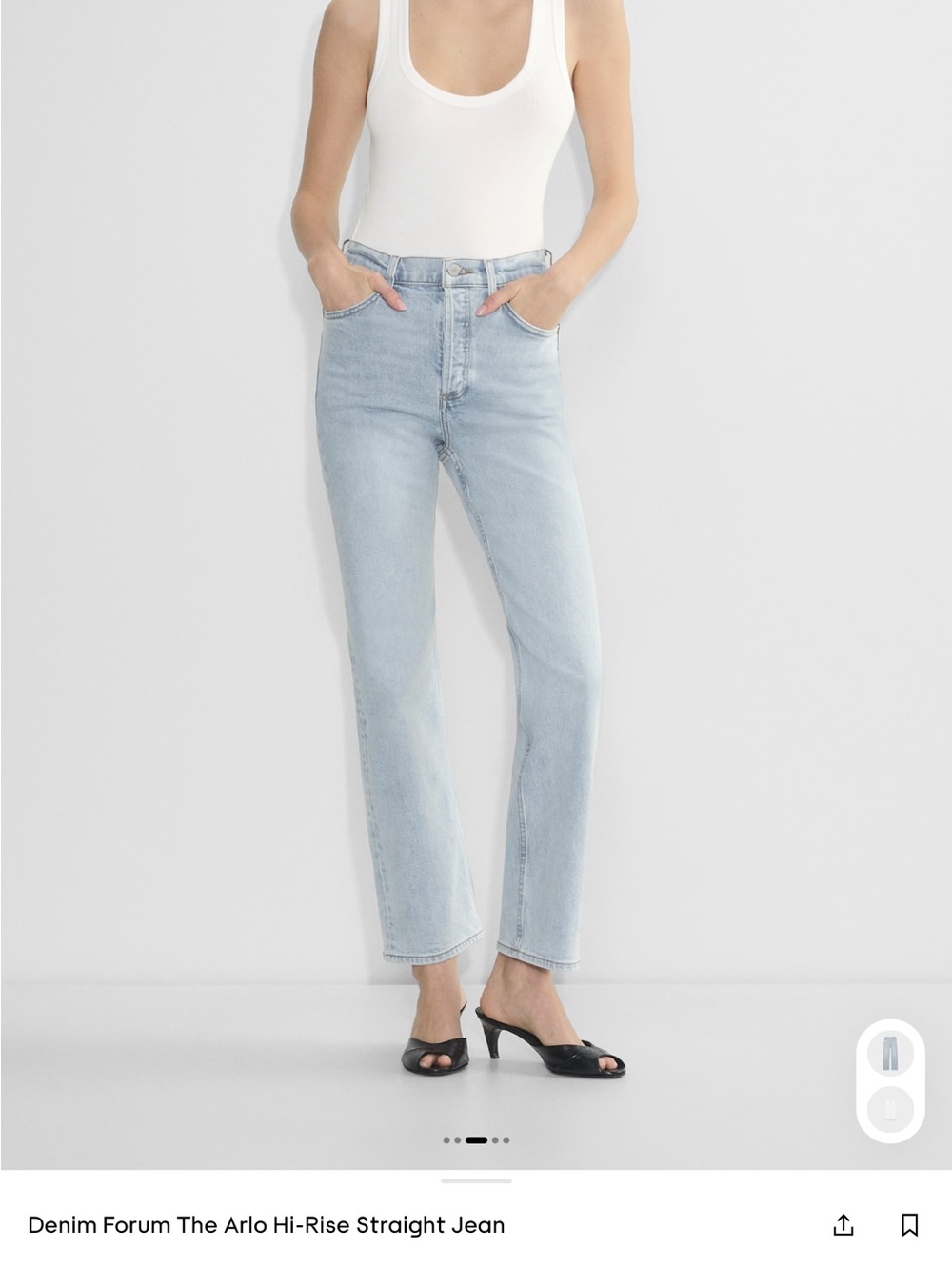 Denim Forum The Arlo High-Rise Straight Jean Light Blue Aritzia